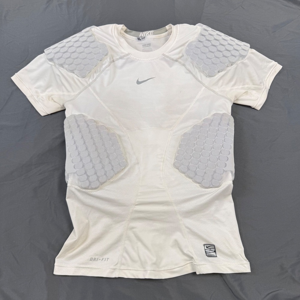 Nike Pro Combat Hyperstrong Padded Football Compression Shirt White 533021-100 L